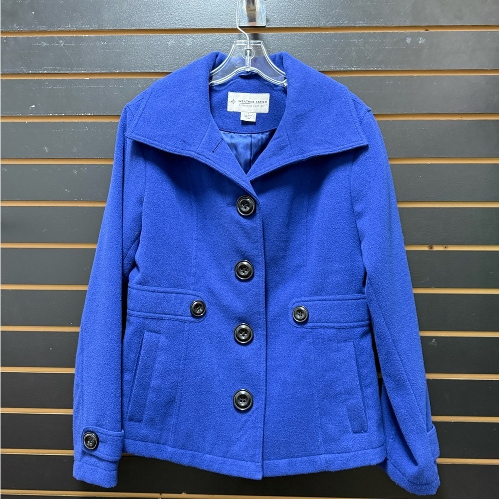 Weather Tamer Cobalt Blue Peacoat Jacket – Size S